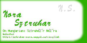 nora sztruhar business card